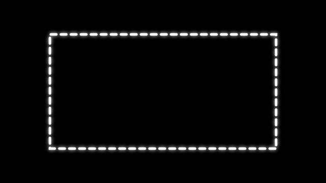 Line dot Rectangle frame animation. Rectangular doodle scribble motion graphics
