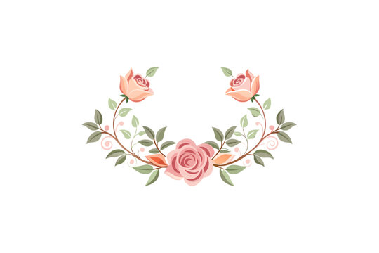floral border decorative element icon