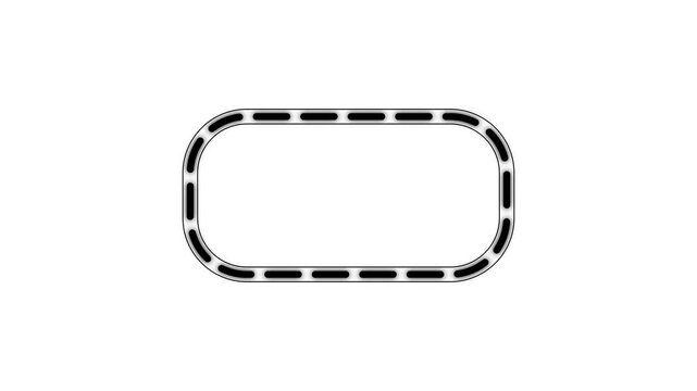Line dot Rectangle frame animation. Rectangular doodle scribble motion graphics. dots rotating in a circle 4k video.