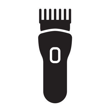 Solid vector illustration of an electric fabric shaver or lint remover for garment care.