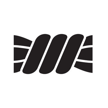 Solid vector illustration of a basic wring clothes laundry care symbol.