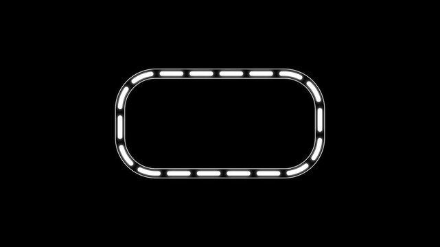 Line dot Rectangle frame animation. Rectangular doodle scribble motion graphics. dots rotating in a circle 4k video.