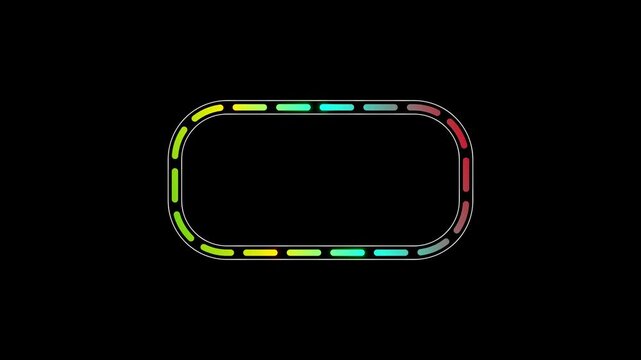 Line dot Rectangle frame animation. Rectangular doodle scribble motion graphics. dots rotating in a circle 4k video.