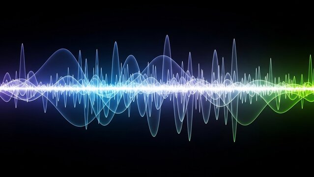 Colorful Sound Wave Visualization on Black Background - Audio Spectrum Analysis.