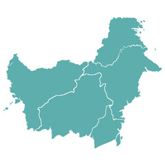 Obraz premium Kalimantan All Province Map, Indonesia