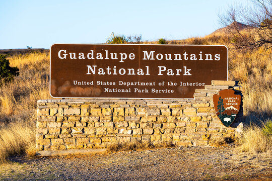 Guadalupe Mountains National Park Entrance Sign Texas