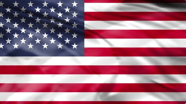 united states of america flag waving loopable 4k alpha channel overlay. usa national flag realistic fabric texture.