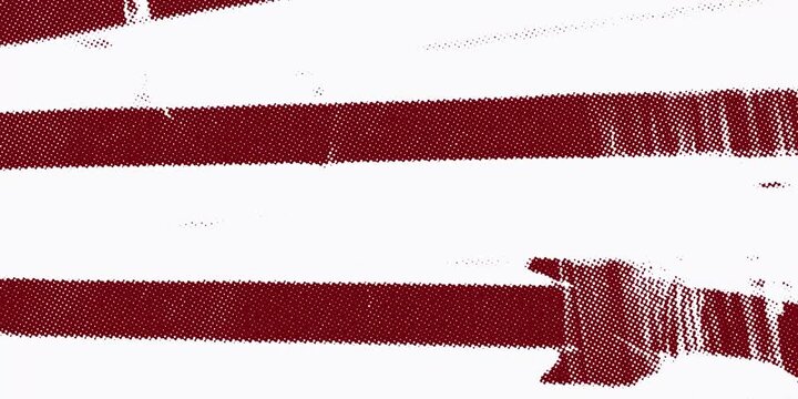 A gritty texture paper overlay featuring aggressive red scratch marks and abstract white shapes on a dark, halftone maroon background.