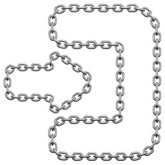 Obraz premium 3D Chrome Metallic Log In Access Arrow Chain Link