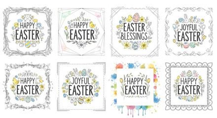 Obraz premium Easter Greeting Typography with Blended Pencil and Pastel Sketch – Spring Holiday Design