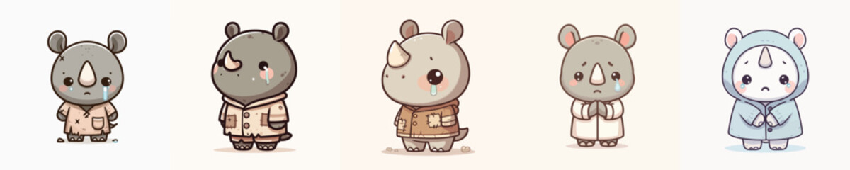 vector beggar rhino sad expression © sarah16blakeyxh2