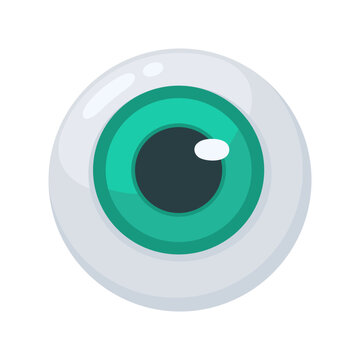 Colorful Cartoon Eye Illustration on White Background for Creative Design Projects