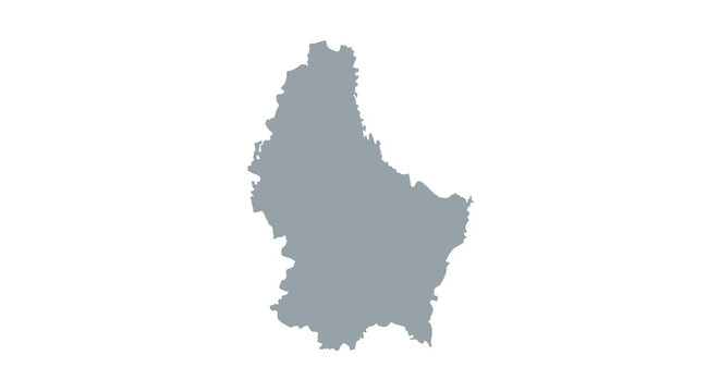 A simple grayscale map illustration depicting the country of luxembourg with distinct borders high quality professional detailed modern