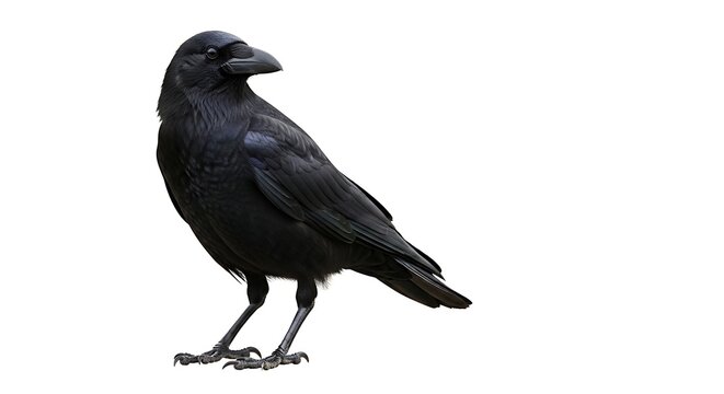 A majestic black crow perched with elegance
