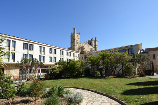 Narbonne Cathedral from the Vicomte Gardens, France