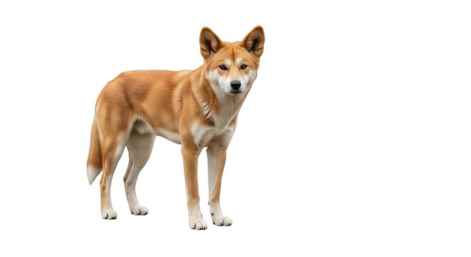 A striking dingo looking directly at the camera