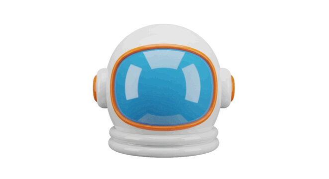 Vector illustration&nbsp;of 3d illustration of a white astronaut helmet with a blue visor on a transparent background
