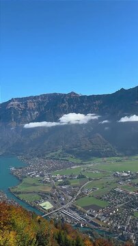 Majestic Mountain Range Overlooking Interlaken Valley