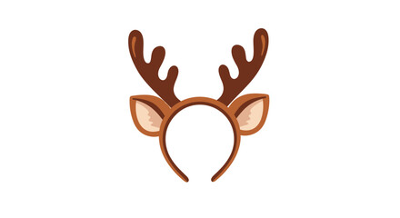 Obraz premium Fun holiday accessory featuring brown deer antlers and ears on a simple headband for festive christmas parties and events.