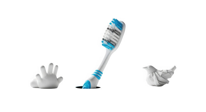 toothbrush with toothpaste isolated on a transparent background from the 