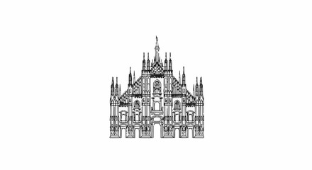 Obraz premium Ornate Gothic cathedral facade with spires and detailed ornamentation
