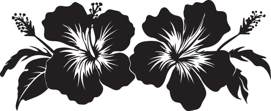 Black and white floral vector pattern illustration with decorative leaf and flower design elements in vintage ornamental style