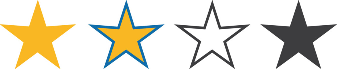 Obraz premium Four Star Icons In Different Styles And Colors rating