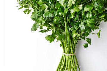 Naklejka premium Fresh Arugula Bunch on a White Background Ready for Use in Cooking or Salads