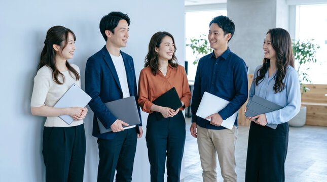 ベンチャー企業のビジネスチーム・スタートアップで働く日本人男女5人のポートレート