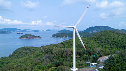 wind turbine in Lamma island, hong kong the last and only one wind turbine © LT
