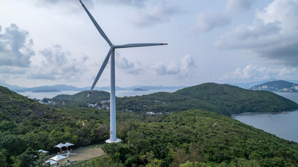 wind turbine in Lamma island, hong kong the last and only one wind turbine © LT