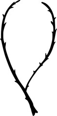 Fototapeta premium Thorn Silhouette: An intricate silhouette of a thorny branch against a simple background, evoking a sense of raw, untamed beauty.