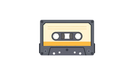 Naklejka premium Retro audio cassette design with yellow and black details
