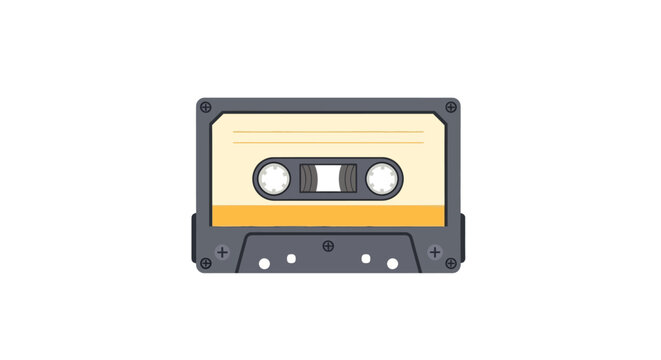 Retro audio cassette design with yellow and black details