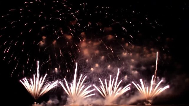 Colorful fireworks exploding against a dark night sky abstract display