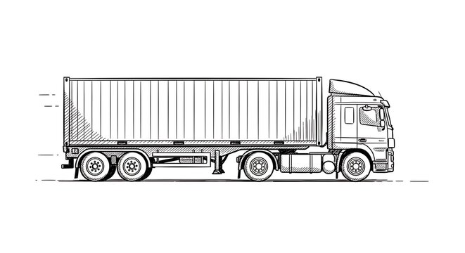 Large semi truck with trailer.