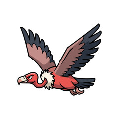 Fototapeta premium Flying Cartoon Vulture Vector Illustration