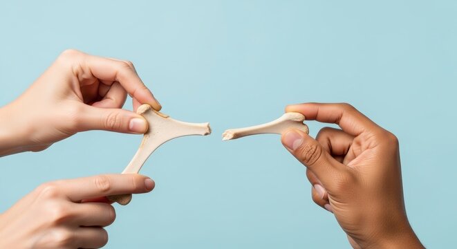 Two hands holding broken toothbrushes apart.