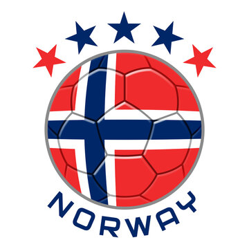 Norway Soccer Ball.  Football Concept. National Team Flag. PNG illustration isolated on transparent background.