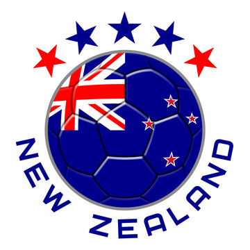 New Zealand Soccer Ball.  Football Concept. National Team Flag. PNG illustration isolated on transparent background.