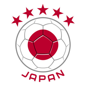 Japan Soccer Ball.  Football Concept. National Team Flag. PNG illustration isolated on transparent background.