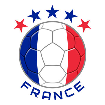France Soccer Ball.  Football Concept. National Team Flag. PNG illustration isolated on transparent background.