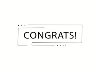 Fototapeta premium Congrats banner text on Linear badge illustration colorful. Editable template all elements eps.