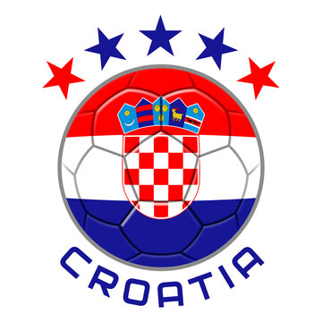 Croatia Soccer Ball.  Football Concept. National Team Flag. PNG illustration isolated on transparent background.