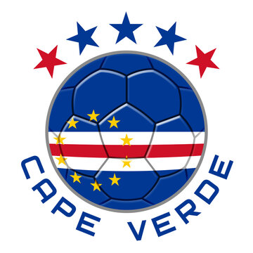 Cape Verde Soccer Ball.  Football Concept. National Team Flag. PNG illustration isolated on transparent background.