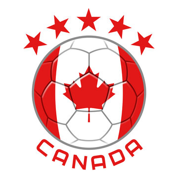 Canada Soccer Ball.  Football Concept. National Team Flag. PNG illustration isolated on transparent background.