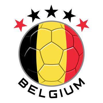 Belgium Soccer Ball.  Football Concept. National Team Flag. PNG illustration isolated on transparent background.