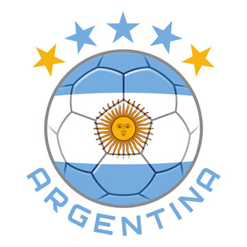 Argentina Soccer Ball.  Football Concept. National Team Flag. PNG illustration isolated on transparent background.