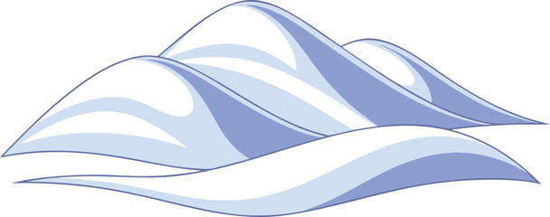3 d rendered smooth glossy blue and white snow hills © Vector Art