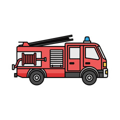Fototapeta premium Red fire truck vector illustration